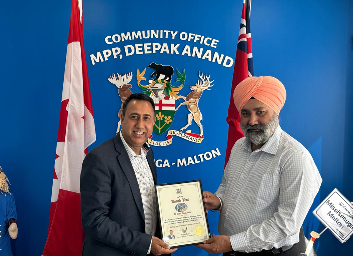 Deputy Mayor Kuljit Singh Bedi met MPP Deepak Anand of Mississauga Malton in Canada